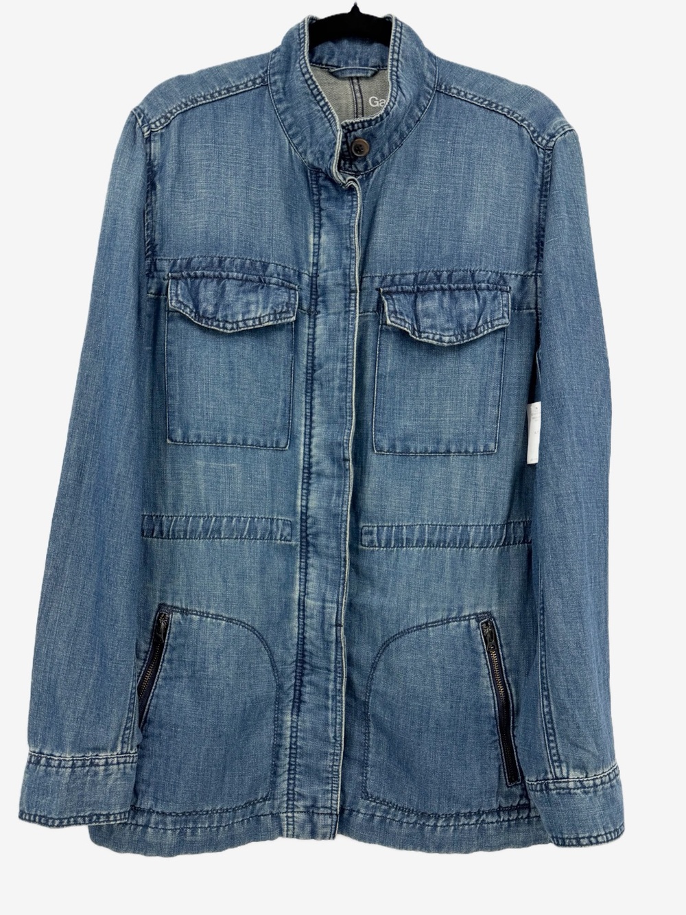 GAP 1969 Denim Utility Field Jacket XL Tall Cotton Linen NWT